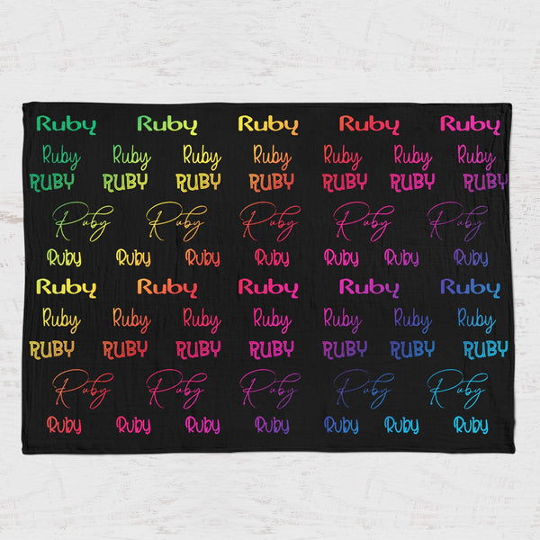 Just Names - Rainbow on Black