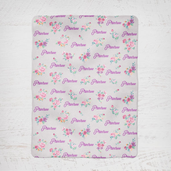 Floral - Purple on Grey