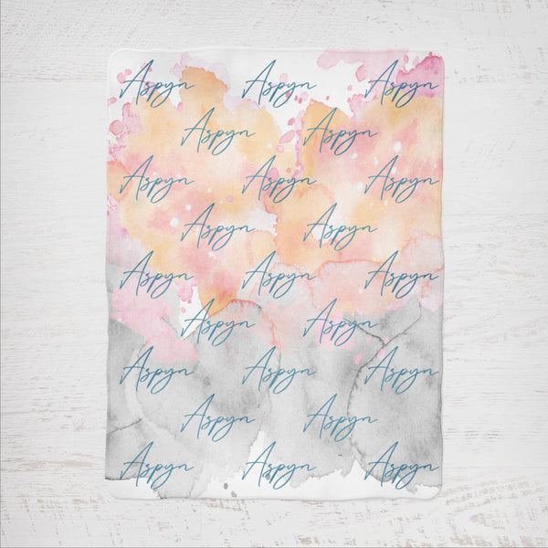 Just Names - Watercolour (Pink, Peach and Grey)