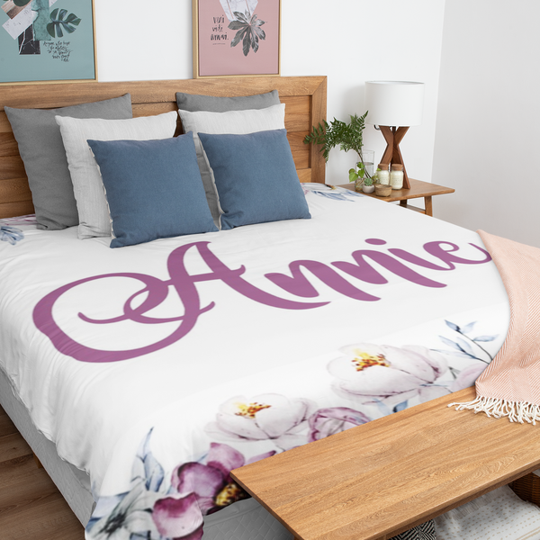 Floral - Purple on White