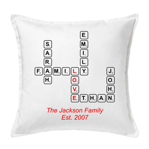 Scrabble Tile Family Name - Personalised Cushion