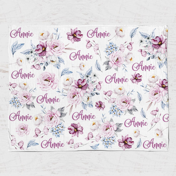 Floral - Purple on White