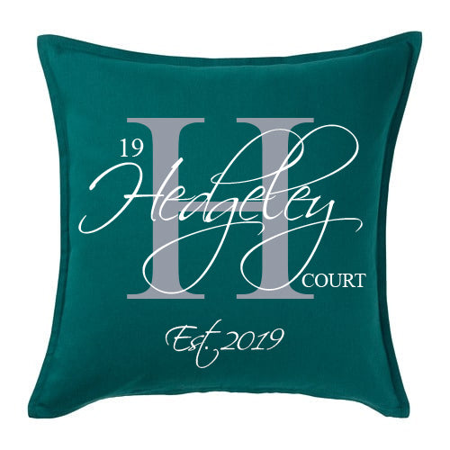 Script and Initial Street/Family Name - Personalised Cushion