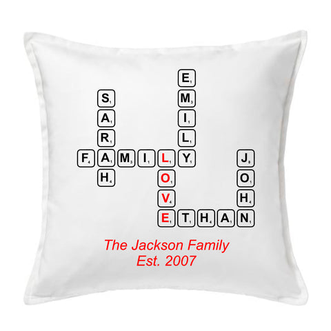 Scrabble Tile Family Name - Personalised Cushion